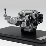 mazda 13b Engine model on a black platform with a gray background