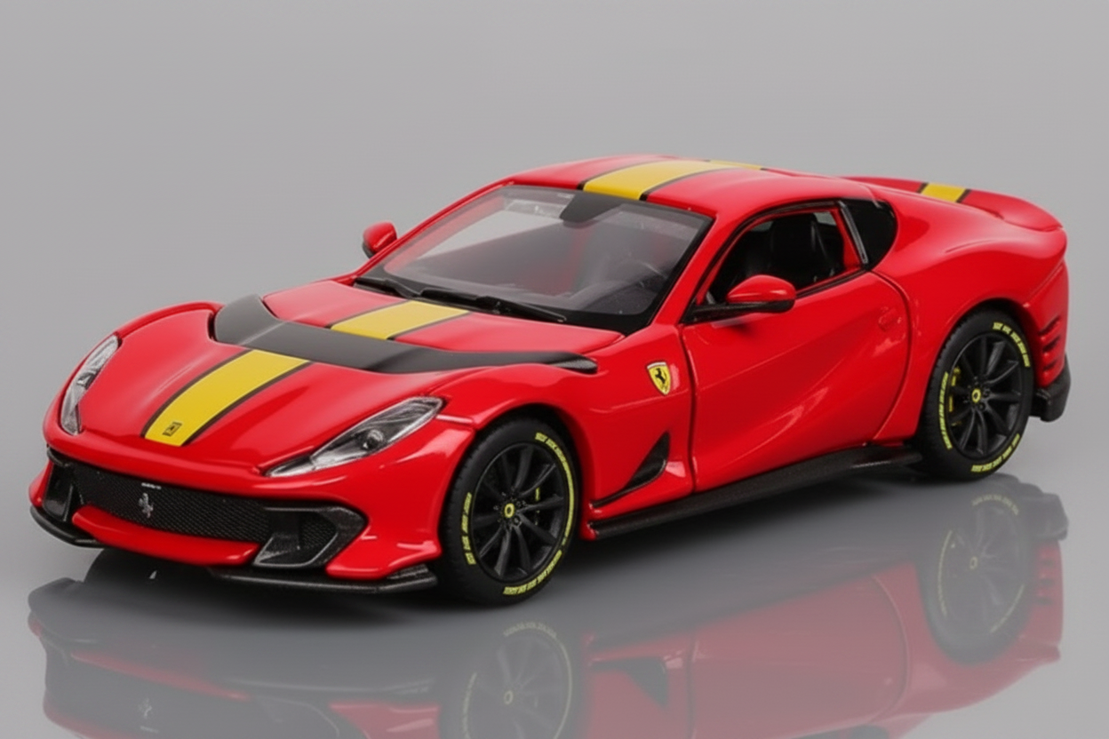 ferrari 812 competizione against a dark gray ackground with a reflection at the bottom
