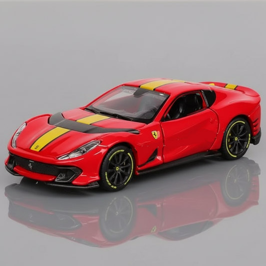 ferrari 812 competizione against a dark gray ackground with a reflection at the bottom